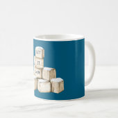Blue Cream Blocks Laat het sneeuwen Koffiemok (Voorkant rechts)