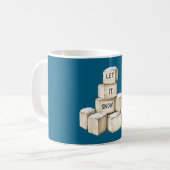 Blue Cream Blocks Laat het sneeuwen Koffiemok (Voorkant links)