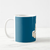 Blue Cream Blocks Laat het sneeuwen Koffiemok (Links)