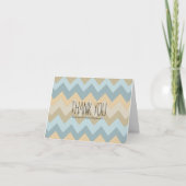 Blue Cream Chevron Stripes Bedankt (Voorkant)