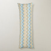 Blue Cream Chevron Stripes Lichaamskussen (Achterkant (Verticaal))