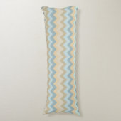 Blue Cream Chevron Stripes Lichaamskussen (Voorkant Verticaal)