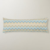 Blue Cream Chevron Stripes Lichaamskussen (Voorkant)