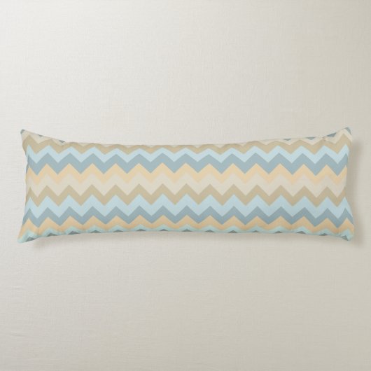 Blue Cream Chevron Stripes Lichaamskussen (Voorkant)