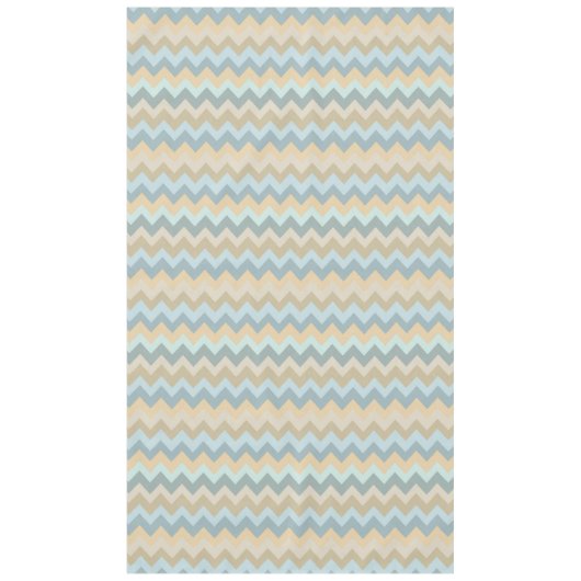 Blue Cream Chevron Stripes Tafelkleed (Voorkant)