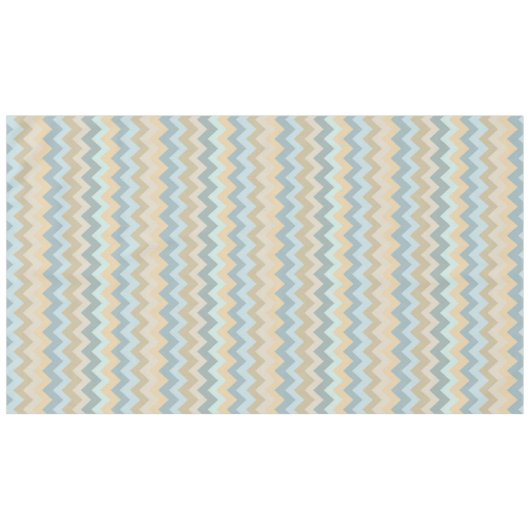 Blue Cream Chevron Stripes Tafelkleed (Voorkant (Horizontaal))