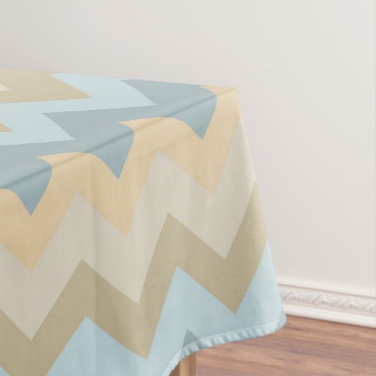 Blue Cream Chevron Stripes Tafelkleed (Voorbeeld)