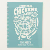 Blue Cream Chicken Art Gepersonaliseerde Homestead Planner (Voorkant)