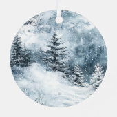 Blue Cream Christmas Snowflakes Metalen Ornament (Achterkant)