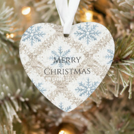 Blue Cream Christmas Snowflakes Ornament