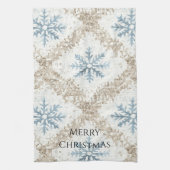 Blue Cream Christmas Snowflakes Theedoek
