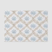 Blue Cream Christmas Snowflakes Tissuepapier (Voorkant)