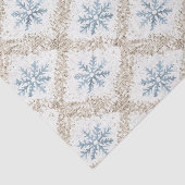 Blue Cream Christmas Snowflakes Tissuepapier (Detail)