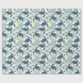 Blue & Cream Coastal Zee Turtles Cadeaupapier (Vlak)