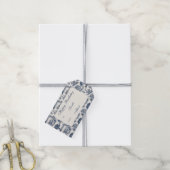 Blue Cream Country Life Toile Verjaardag Cadeaulabel (Met Touw)