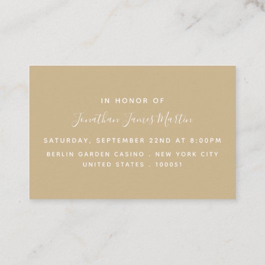 Blue & Cream Diamond Bachelor Party Ticket Invite (Achterkant)