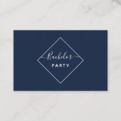 Blue & Cream Diamond Bachelor Party Ticket Invite (Voorkant)