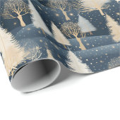 Blue Cream en Snowy Fields Cadeaupapier (Rol Hoek)