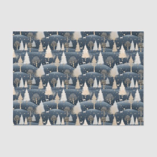 Blue Cream en Snowy Fields Tissuepapier (Voorkant)