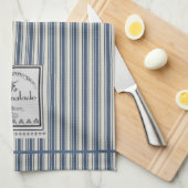 Blue Cream Franse stijl strepen Marmalade Label Theedoek (Quarter Fold)