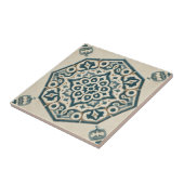 Blue & Cream Geometrische Patroon Keramische Tegel Tegeltje (Zijkant)
