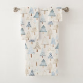 Blue Cream Gezellige kerstbomen Bad Handdoek (Insitu)