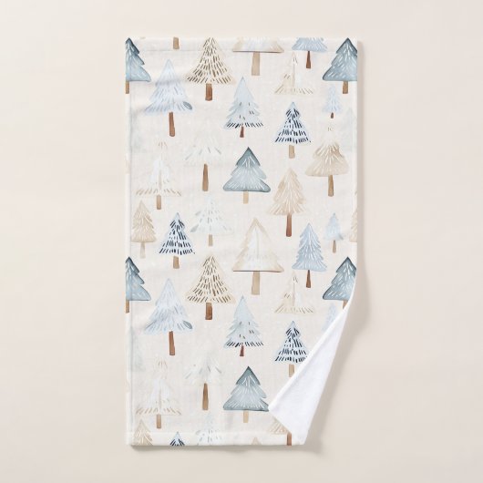 Blue Cream Gezellige kerstbomen Bad Handdoek (Handdoek)