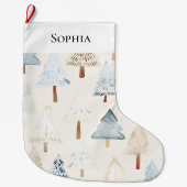 Blue Cream Gezellige kerstbomen Grote Kerstsok (Voorkant)