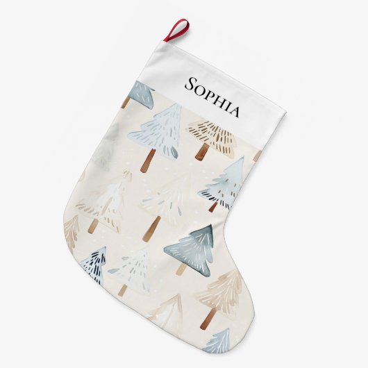 Blue Cream Gezellige kerstbomen Grote Kerstsok (Voorkant (Hangend))
