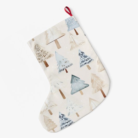 Blue Cream Gezellige kerstbomen Grote Kerstsok (Achterkant (Hangend))