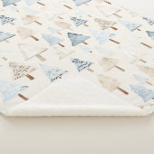 Blue Cream Gezellige kerstbomen Sherpa Deken (3/4)