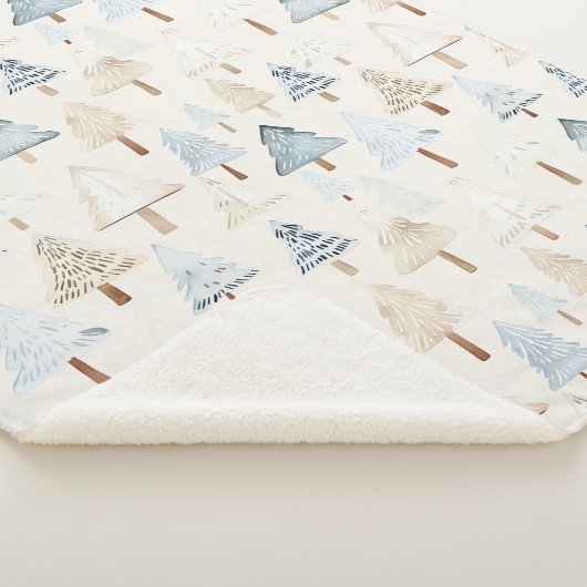 Blue Cream Gezellige kerstbomen Sherpa Deken (3/4)