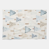 Blue Cream Gezellige kerstbomen Theedoek (Horizontaal)