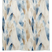 Blue Cream Ivory Abstract strand Douchegordijn (Voorkant)