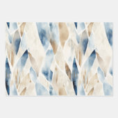 Blue Cream Ivory Abstract strand Inpakpapier Vel (Voorkant)