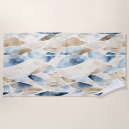 Blue Cream Ivory Abstract strand Strandlaken