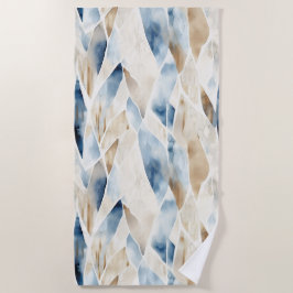 Blue Cream Ivory Abstract strand Strandlaken