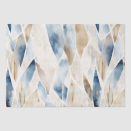Blue Cream Ivory Abstract strand Tissuepapier