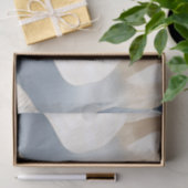 Blue Cream Ivory Abstract Waves Beach Tissuepapier (Geschenk)