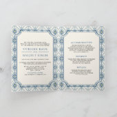 Blue Cream Ivory Ikat All in One Sikh Wedding (Binnen)