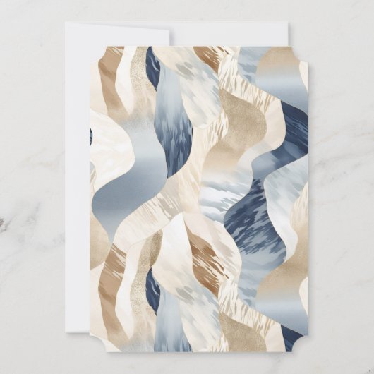 Blue Cream Ocean Zee Sand Beach Abstract Kaart (Achterkant)