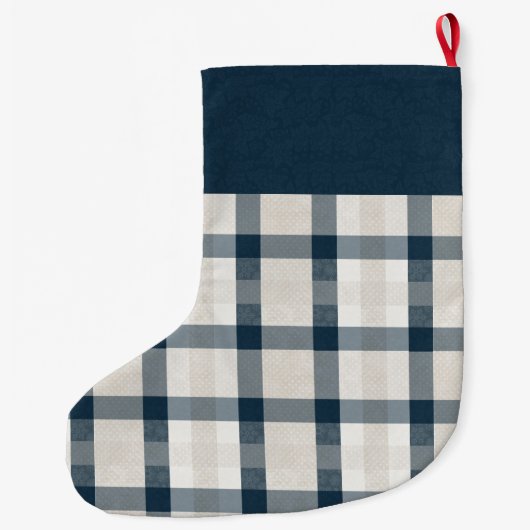 Blue Cream Pset Kraft Label op maat  Grote Kerstsok (Achterkant)