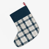 Blue Cream Pset Kraft Label op maat  Grote Kerstsok (Achterkant (Hangend))