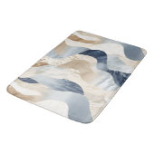Blue Cream Sand Ivory Abstract Waves Beach Badmat (Gekanteld)
