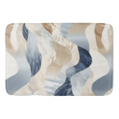 Blue Cream Sand Ivory Abstract Waves Beach Badmat (Voorkant)