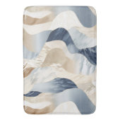 Blue Cream Sand Ivory Abstract Waves Beach Badmat (Voorkant Verticaal)
