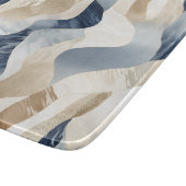 Blue Cream Sand Ivory Abstract Waves Beach Snijplank (Hoek)
