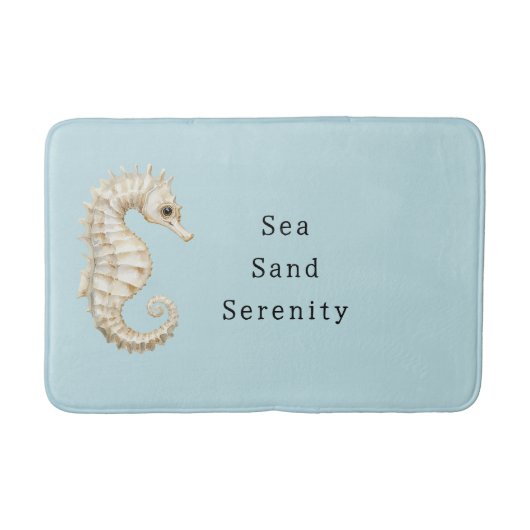 Blue Cream Sea Horses Ocean Bridal Shower Badmat (Voorkant)