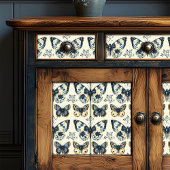  Blue Cream Shabby Chic Butterfly Decoupage Tissuepapier