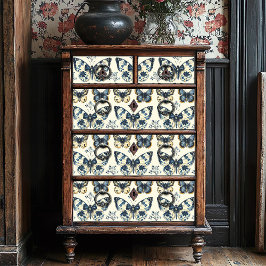 Blue Cream Shabby Chic Butterfly Decoupage Tissuepapier